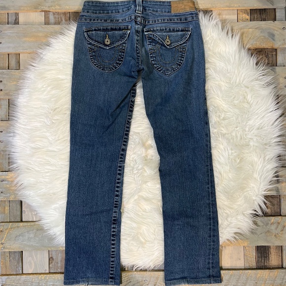 Rare! EUC [True Religion] Vintage Low Rise + Flare Leg Blue Jeans | 29 Medium 8 - Picture 8 of 15